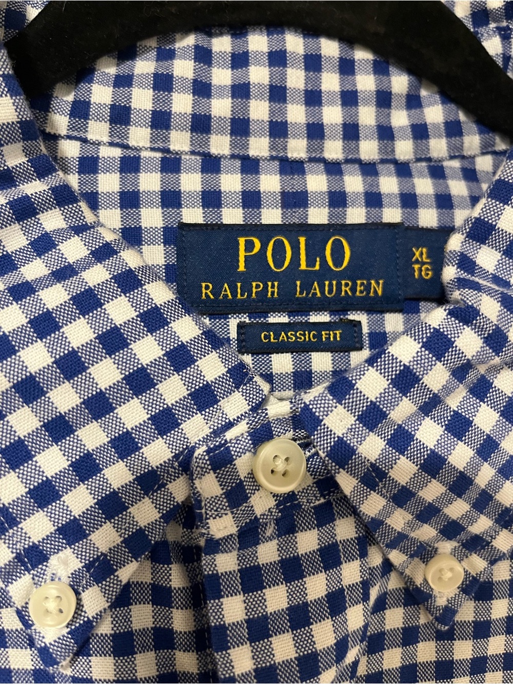 Polo Ralph Lauren Classic Fit, blue and white gingham XL Long Sleeve. - Picture 9 of 10